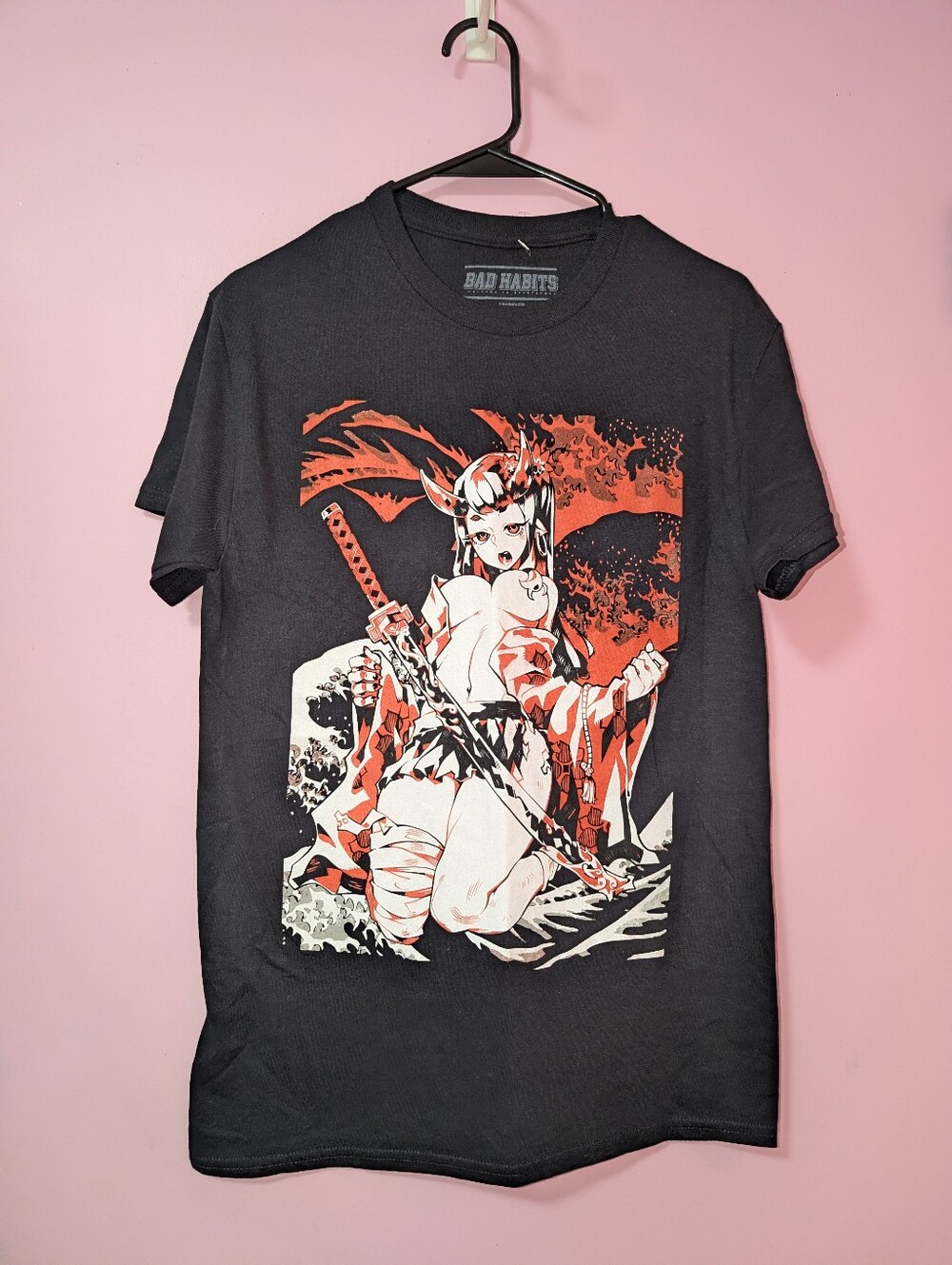 Bad Habits Devil Samurai Anime Girl T‑Shirt